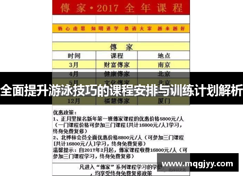 全面提升游泳技巧的课程安排与训练计划解析